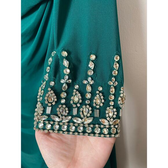 MAC DUGGAL DRESS GOWN 16 GREEN MOTHER OF BRIDE BRIDESMAID HOLIDAYS FORMAL - Picture 12 of 16